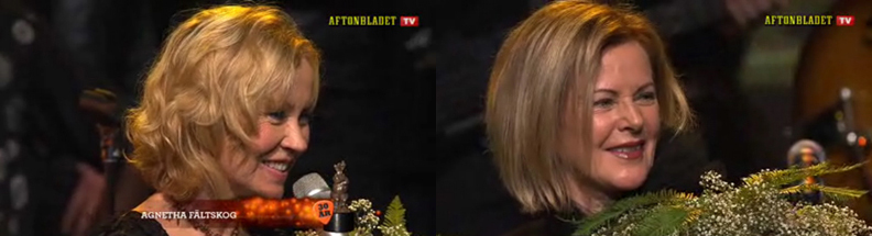 Agnetha und Frida bei der Rockbjörnen-Preisverleihung Januar 2009 Agnetha und Frida bei der Rockbjörnen-Preisverleihung Januar 2009